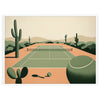 Retro Minimal tennis print celebrating iconic Grand Slam tournaments worldwide elegant living room interior framed print