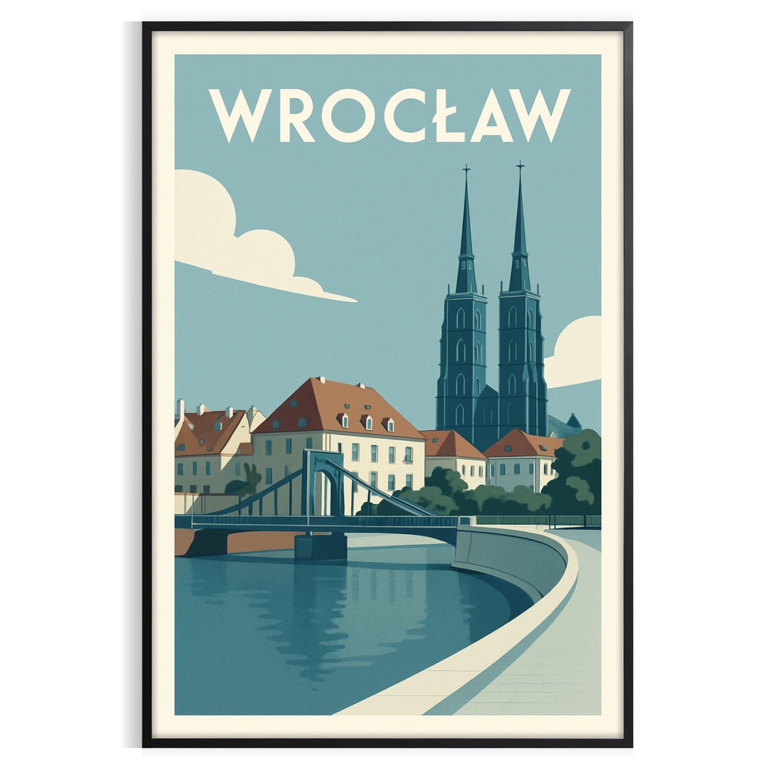 charm Wrocław Poland stunning gray blue poster space artwork city unique beauty touch home convenience