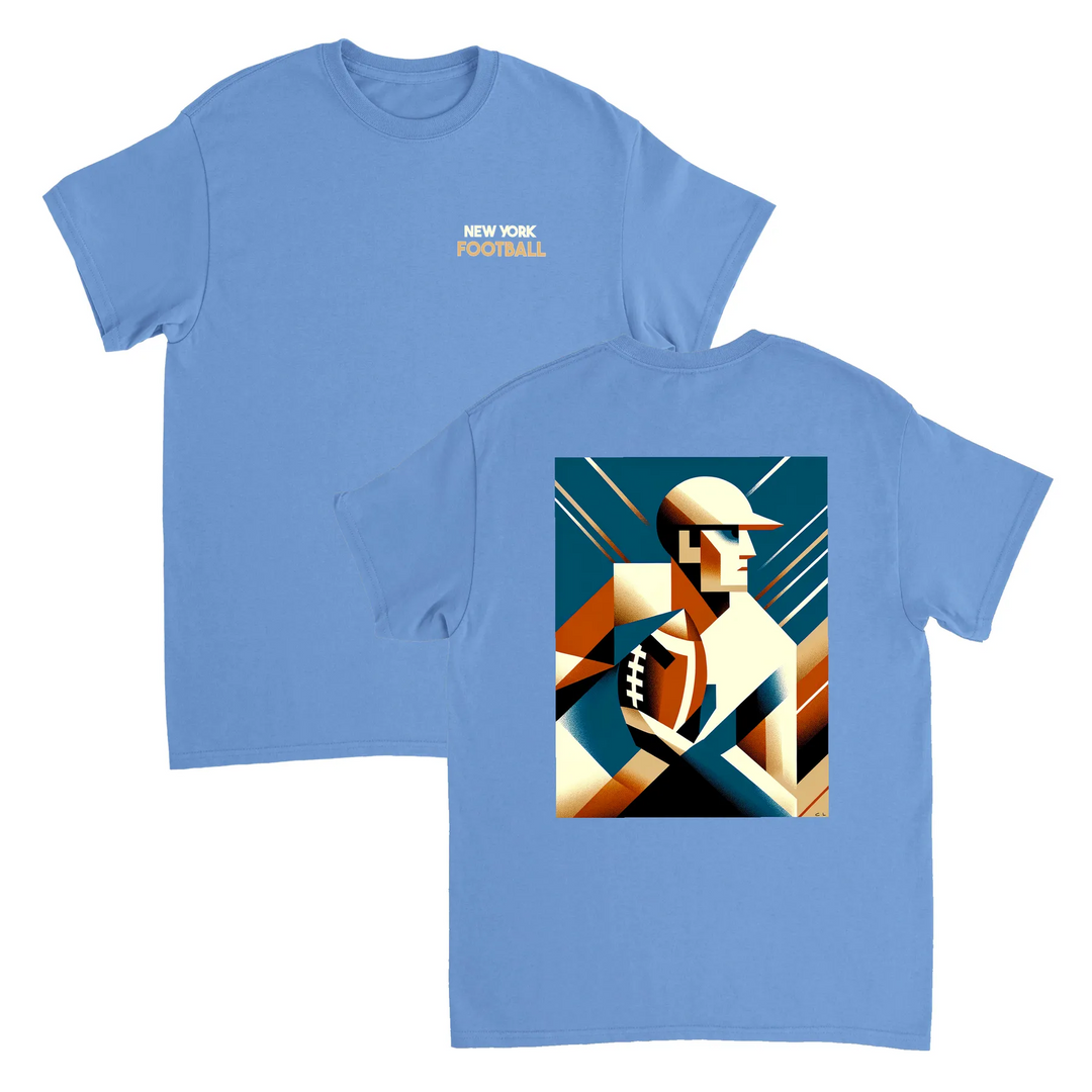 Amerikāņu futbola t-krekls ar drosmīgu dizainu, ideāli piemērots spēlētājiem un faniem. Izgatavots no augstas kvalitātes kokv