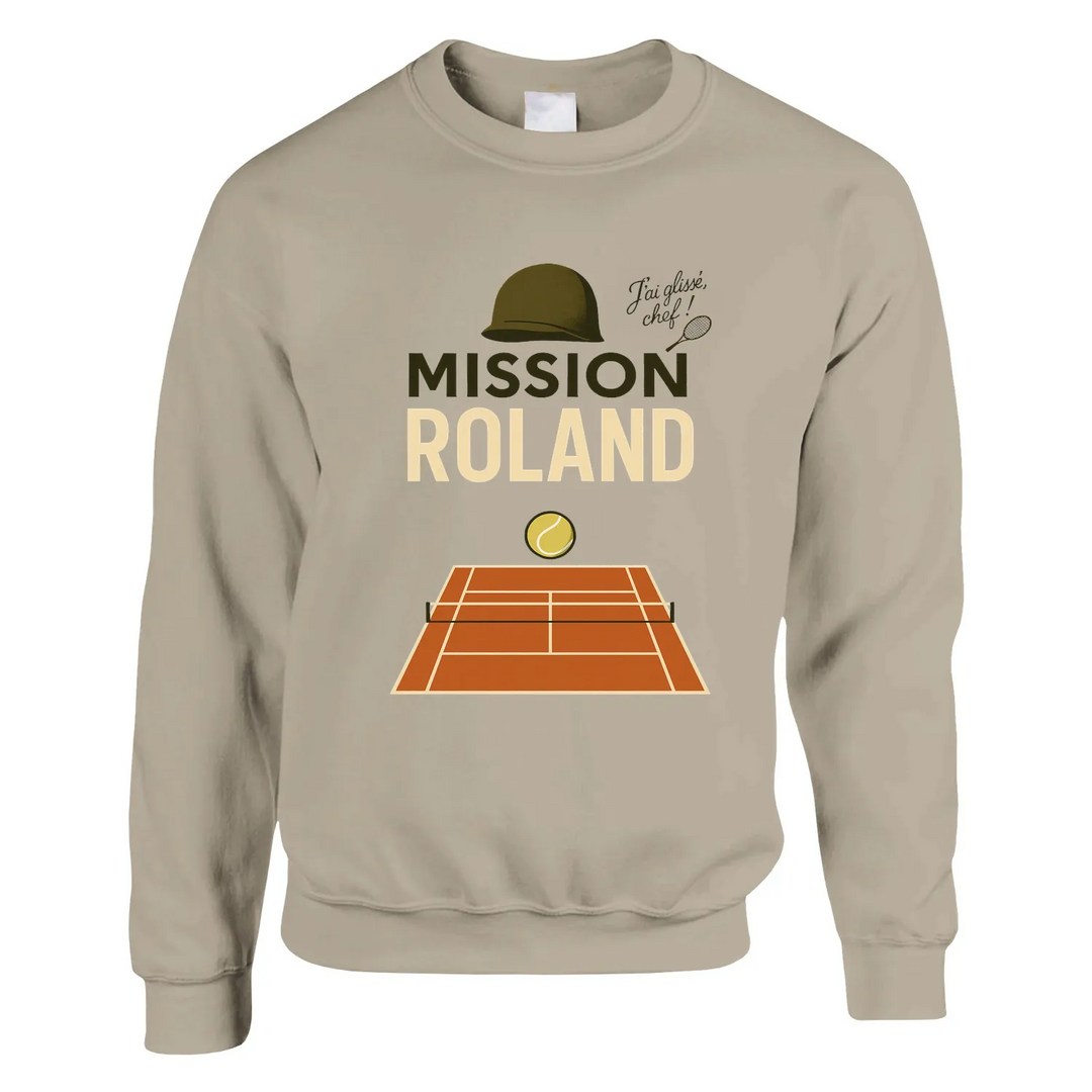 Mission Roland Tennis Sweater un pull épais doux grâce mélange 50 % coton polyester une filature jet air boulochage coutures tricot imprimé élasthanne unisexe confortable coupe classique