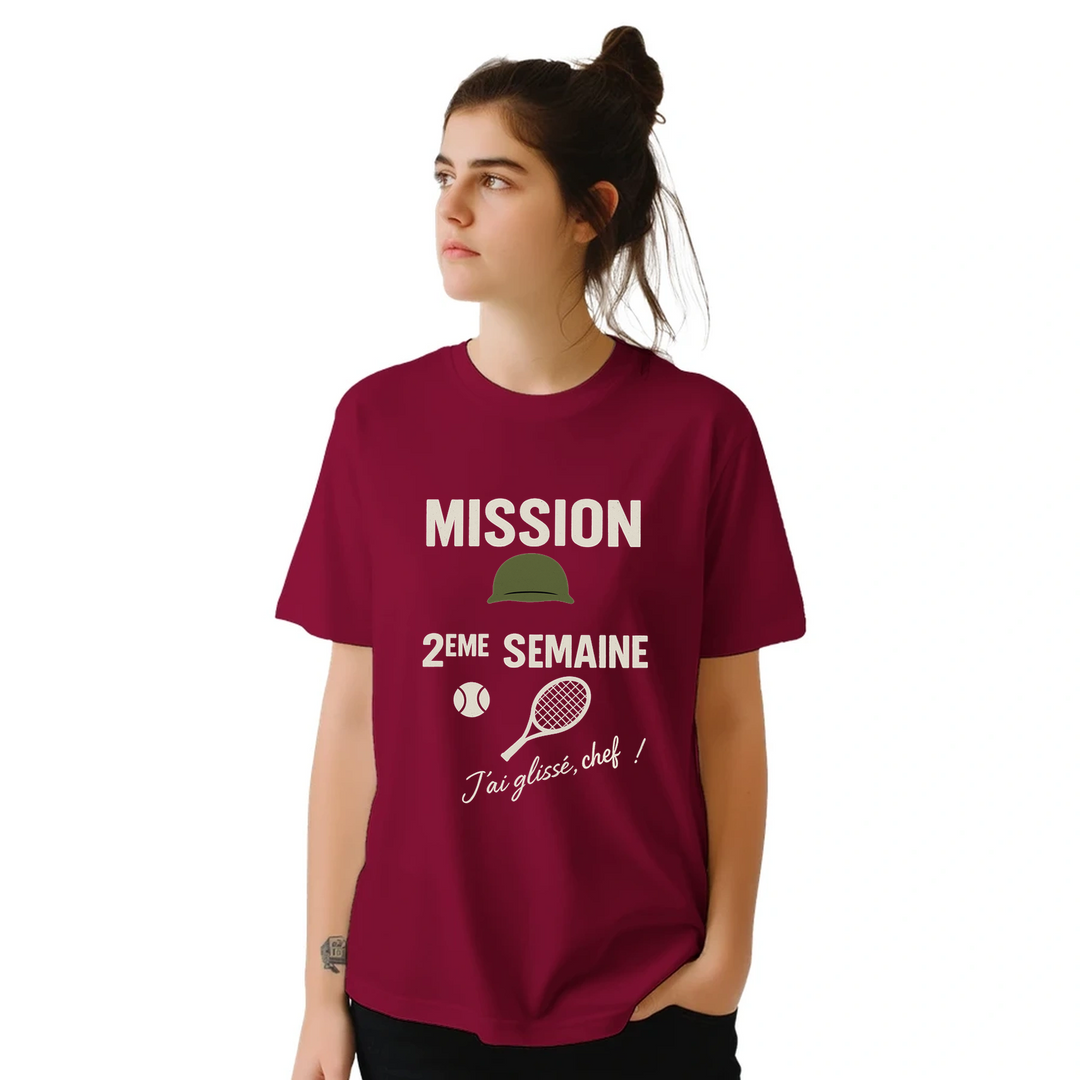 Image Red de Mission 2eme Semaine Tennis Tshirt 4 [color:red] [view:front]