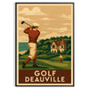 golf poster art vintage Deauville scene rich brown green hues best gift golfers elegant wall sizes prints collection frame