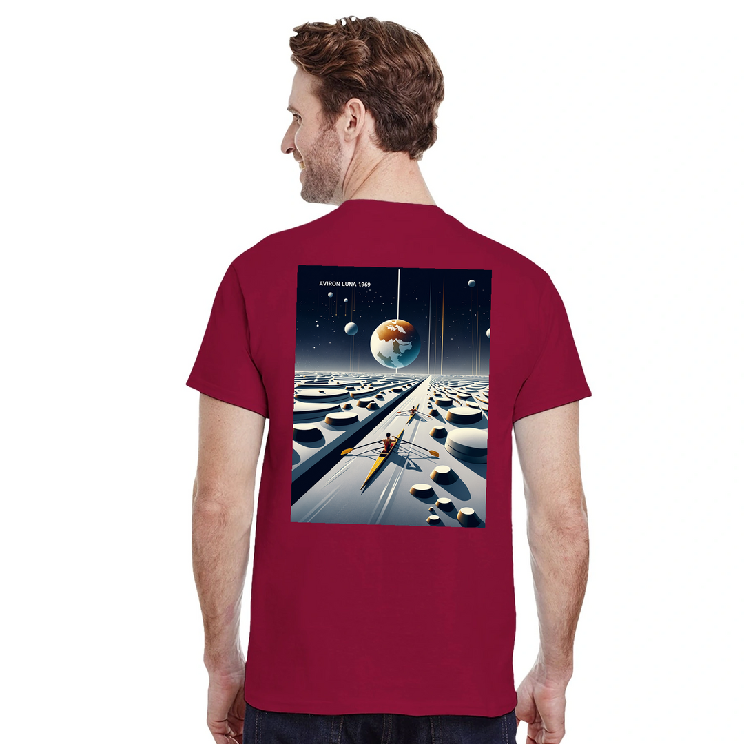 Ein einzigartiges T-Shirt mit einem faszinierenden Design, das die Schönheit des Mondes und das nächtliche Meer einfängt. Ide