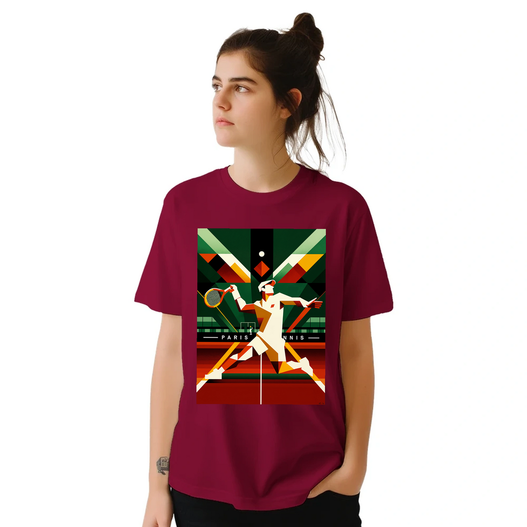 T-shirt τένις Παρισιού με κομψό σχέδιο, ιδανικό για γήπεδο και καθημερινές εμφανίσεις