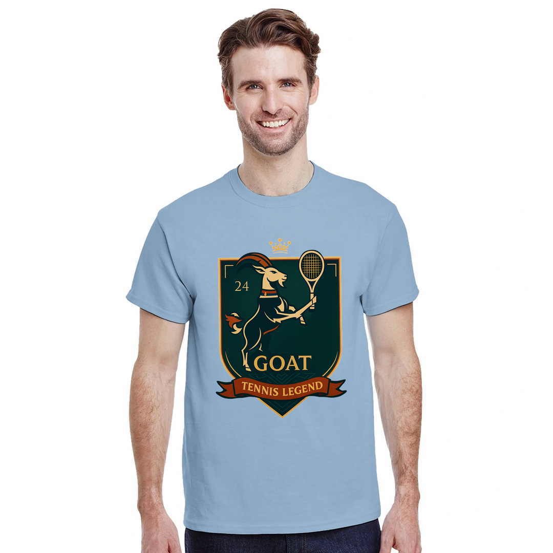 Camiseta exclusiva "Tennis GOAT Nole" para fãs de Novak Djokovic, confeccionada em algodão de alta qualidade para conforto e