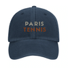 Image Dark Blue de Vintage Cap Paris Tennis 3 - Embroidered Design