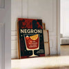 Affiche élégante cocktail Negroni noir gris idéale intérieur disponibles 30x40 incontournable déco cadre
