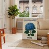 exquisite Flower Market Paris Botanical Poster available blue gray hues vintage art enthusiasts elegance space unframed options decor today