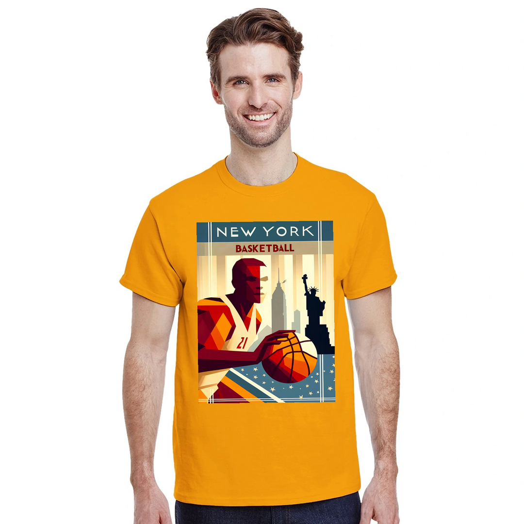 T-shirt T - shirt basket new-yorkais parfait passionnés sport emblématique design unique une touche style garde-robe Achetez amour ville un tissu coton doux respirant
