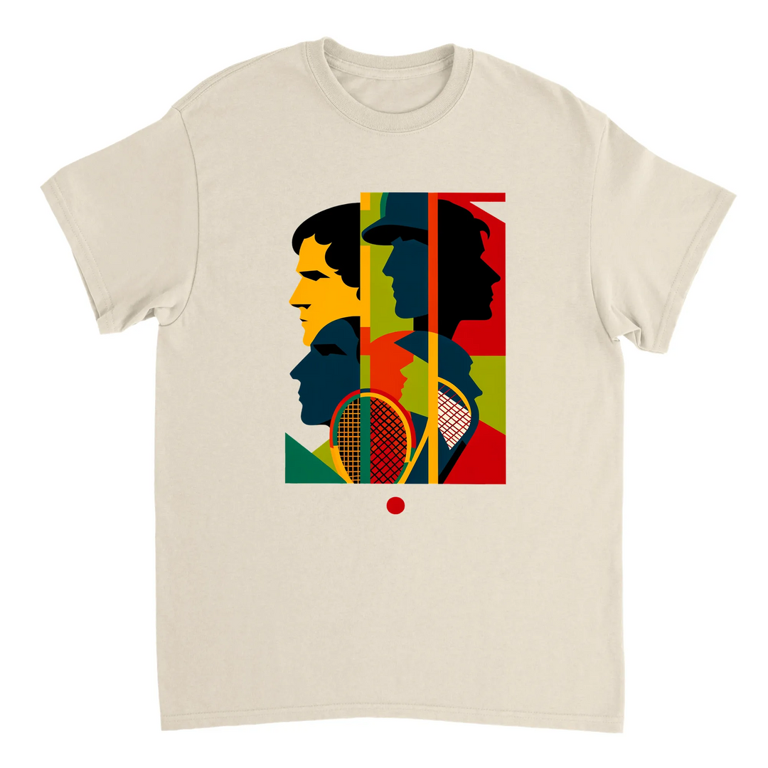 テニス大会に最適なスタイリッシュなテニステーマのTシャツ。プレイヤーやファンにぴったりの快適さとゲームへの情熱を融合。サイズ: S, M, L, XL, XXLでご用意。