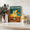 ambiance exotique affiche Pina Colada couleurs vibrantes orange jaune intérieur création unique disponibles A4 cm A0