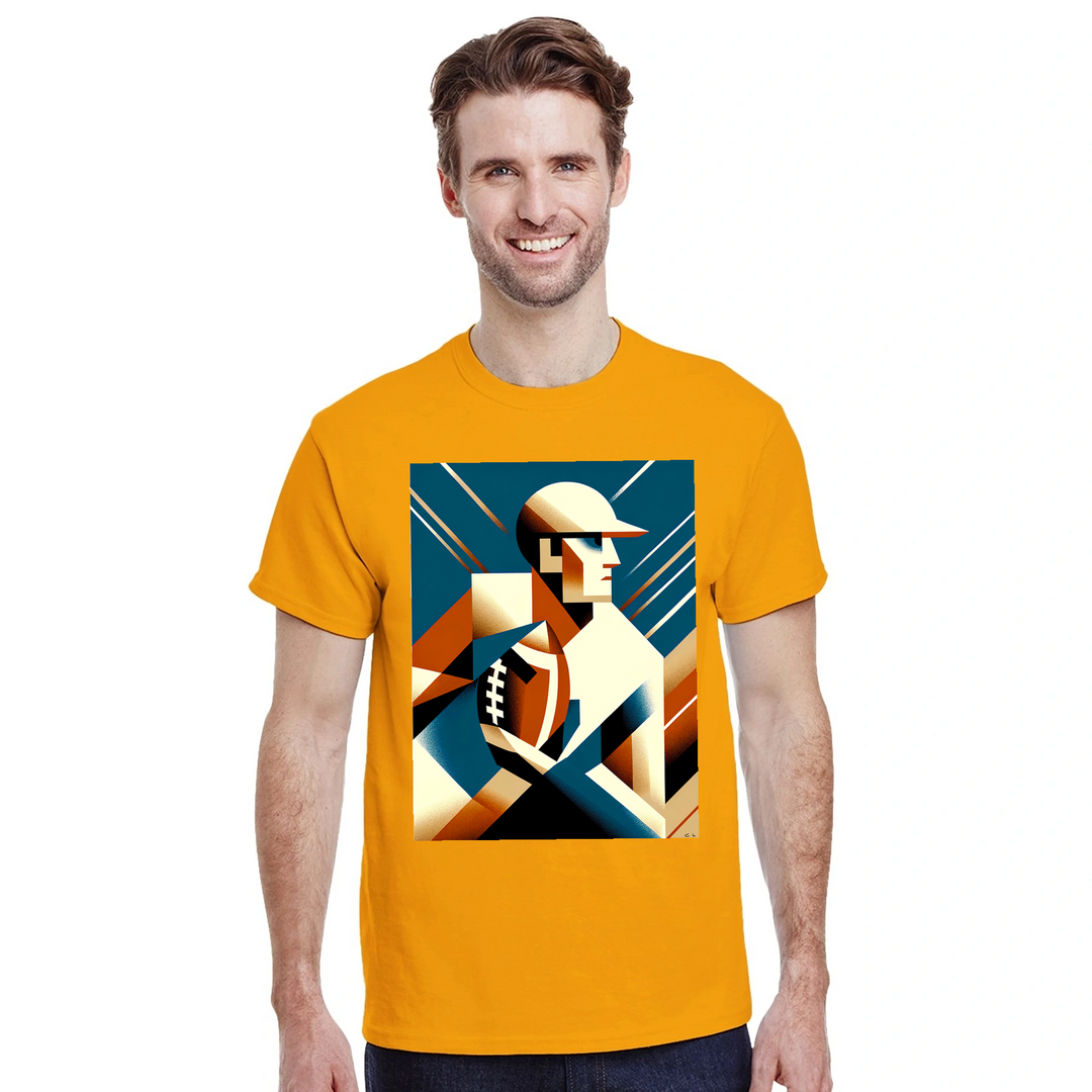 アメリカンフットボールTシャツ。ファンやプレイヤーに最適なスタイリッシュなデザインで、柔らかく通気性のあるコットン素材を使用。快適な着心地で、フィールドでもスタンドでも活躍します。