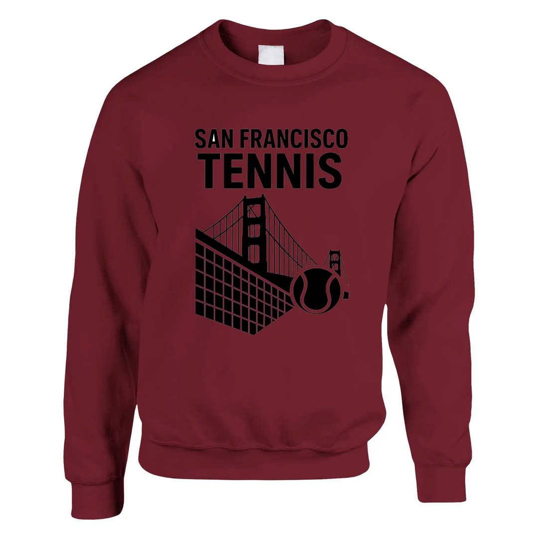 San Francisco Tennis džemperis, bieza unisex sudraba auduma kombinācija, ērta un stilīga ikdienai
