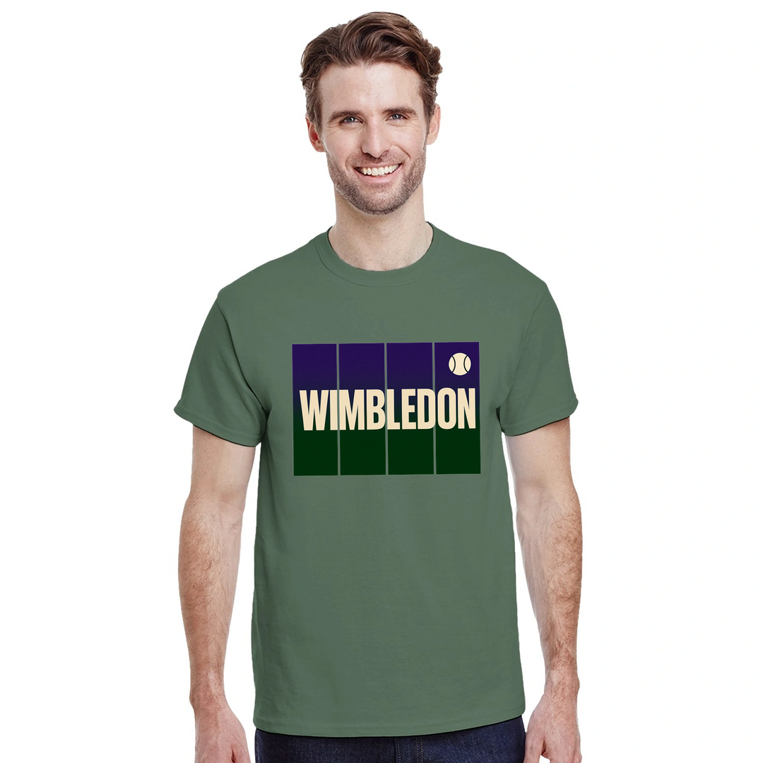 T-shirt de ténis Wimbledon, ideal para fãs e jogadores, com um design vibrante e confortável em algodão respirável