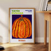 Pôster japonês Pumpkin de Yayoi Kusama, com cores vibrantes em vermelho e preto, disponível em 50x70 ou 30x40 cm, ideal para