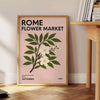 Flower Market Rome Botanical 10 un hommage vintage marchés fleurs dimensions 30x40 affiche tons verts gris sublime intérieur œuvre art unique une version cadre