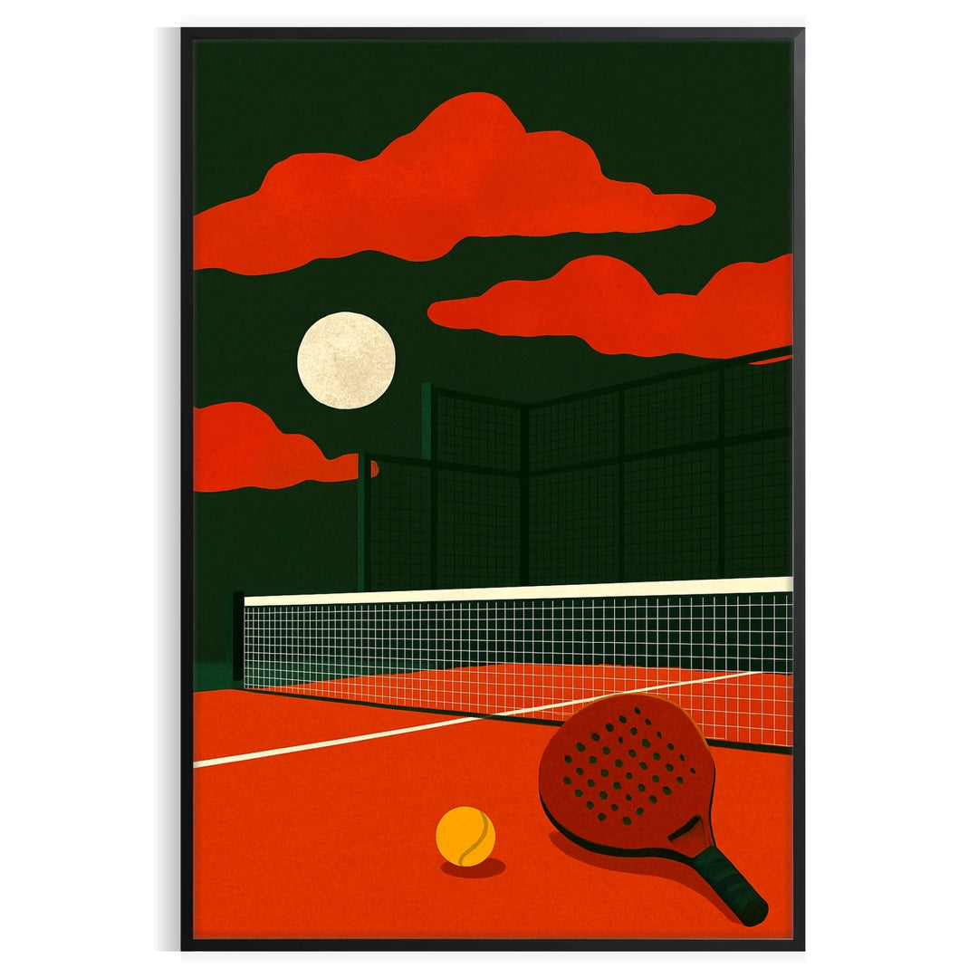 space Padel Sport Night Call 55 poster bold red black colors sports enthusiasts energy style room today unframed options available