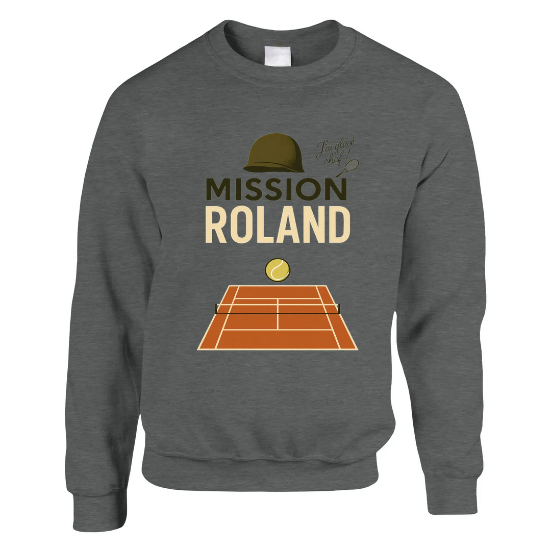Mission Roland Tennis Sweater un pull épais doux grâce mélange 50 % coton polyester une filature jet air boulochage coutures tricot imprimé élasthanne unisexe confortable coupe classique