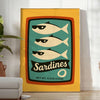 affiche Sardines Crew Kitchen un mariage éclatant bleu rouge cuisine 50x70 30x40 must amateurs déco maritime disponible encadrement