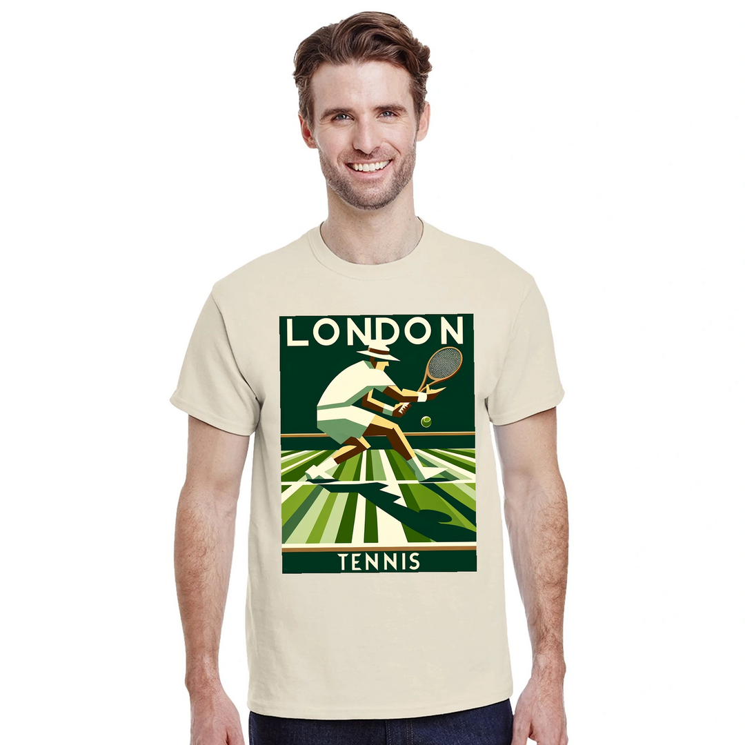 T-shirt de ténis London, combina estilo clássico de Londres com a paixão pelo ténis. Ideal para fãs e jogadores, disponível e