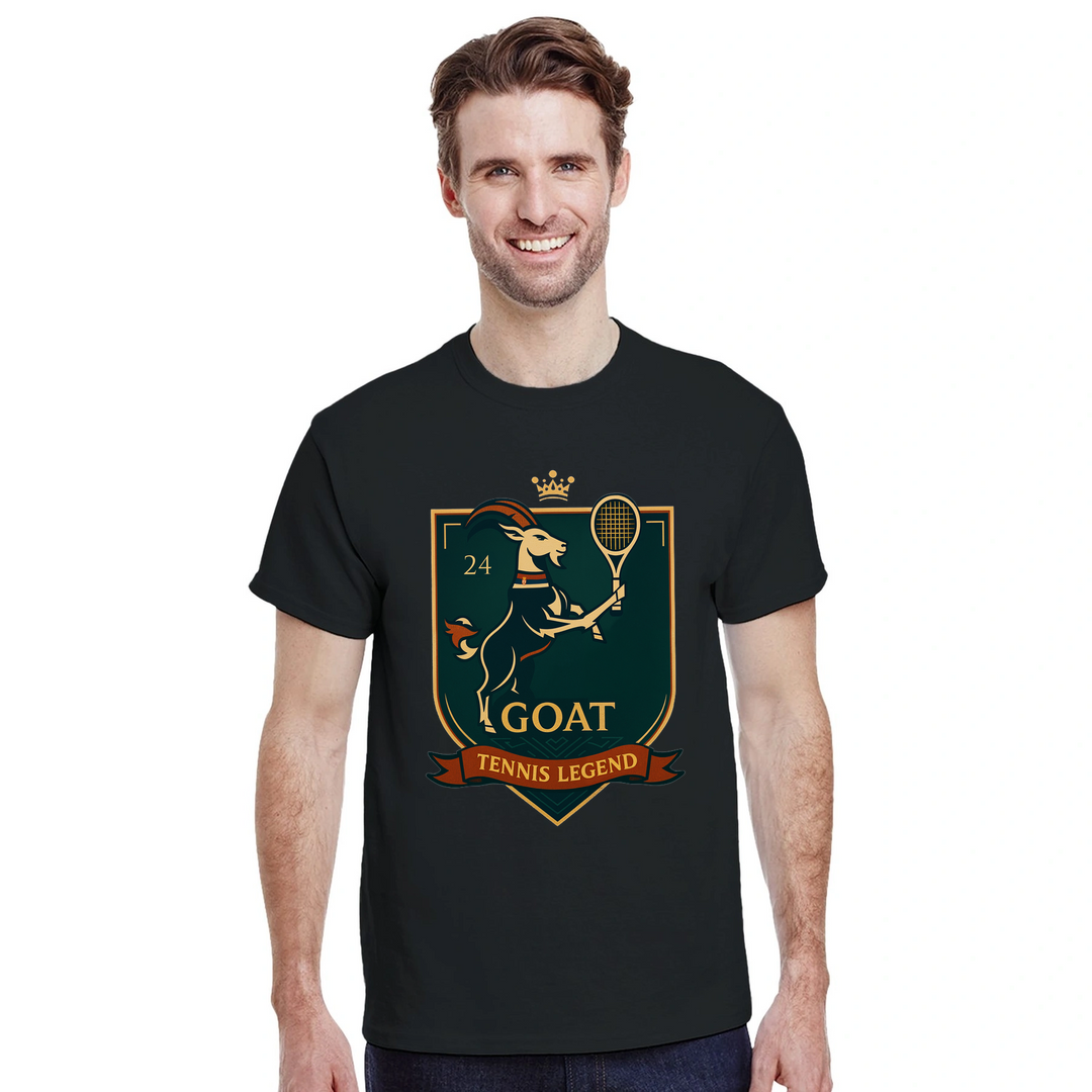 Camiseta exclusiva "Tennis GOAT Nole" para fãs de Novak Djokovic, confeccionada em algodão de alta qualidade para conforto e