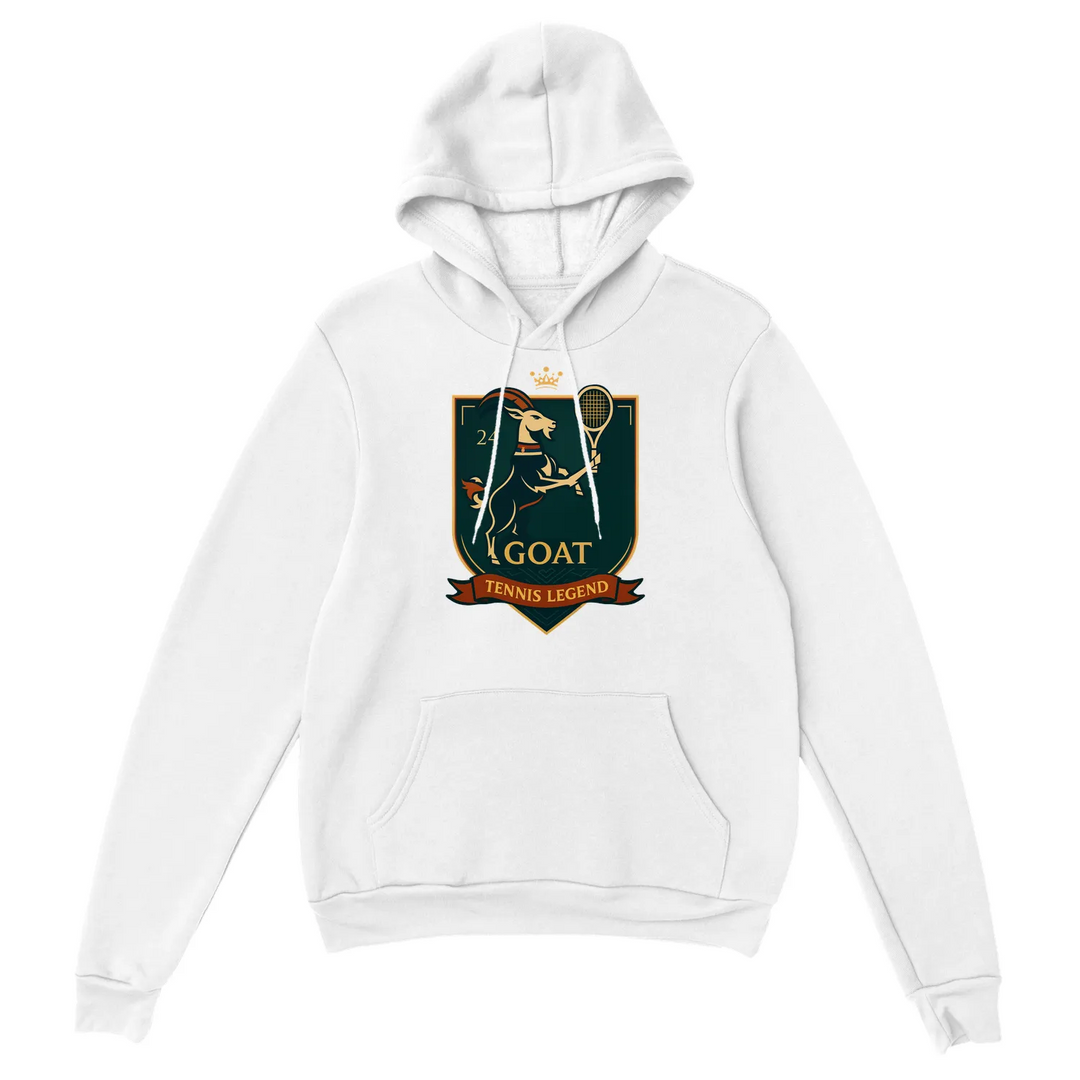Hoodie Tennis GOAT Nole ar mīkstu audumu, kapuci un priekšējo kabatu, ideāls komfortam un stilam