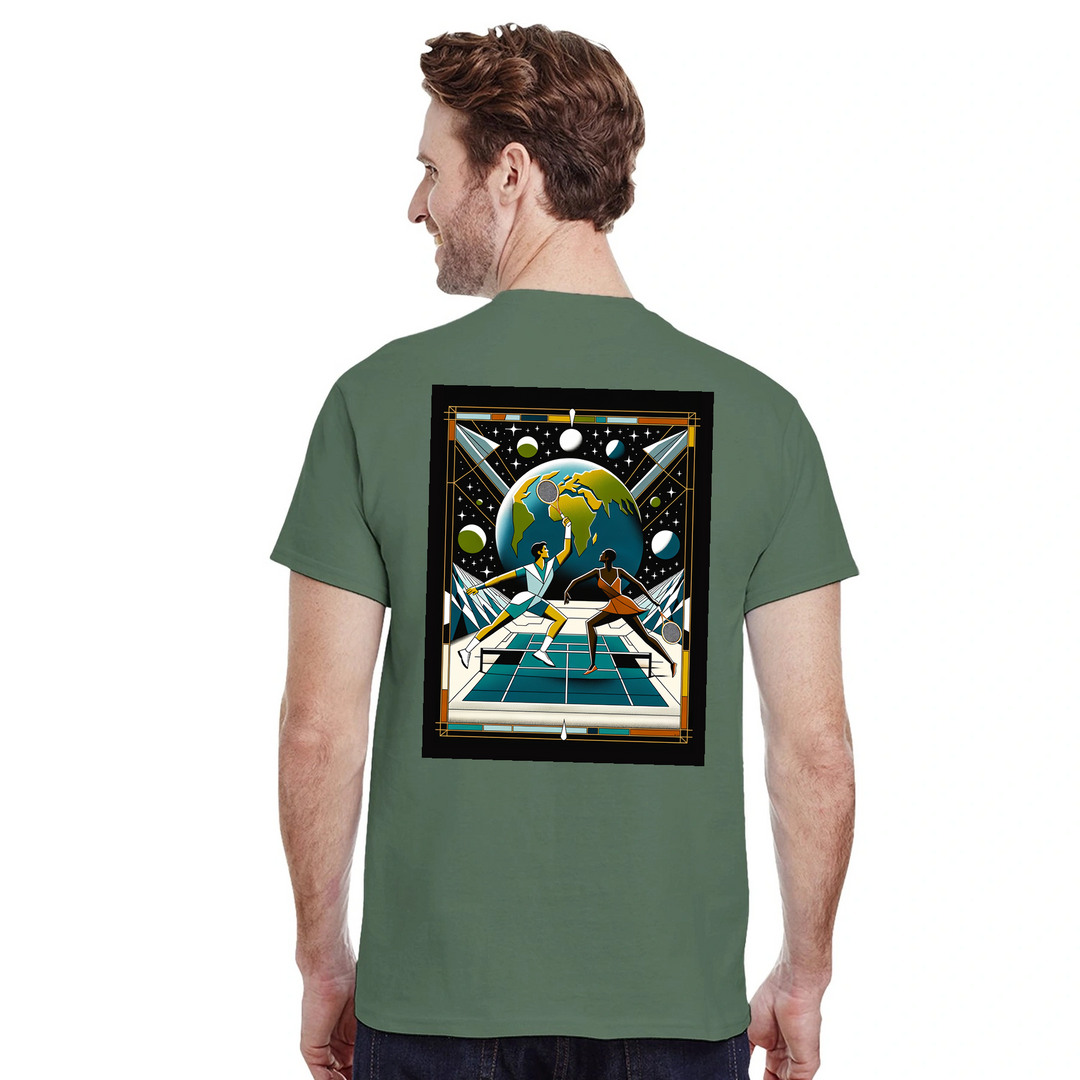 T-shirt Tennis Moon, design único que combina amor pelo ténis com um toque celestial. Confortável e estiloso, disponível em v