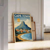 charm Cape Town vintage travel poster Art Deco style stunning orange blue hues perfect touch nostalgia room captivating today convenience