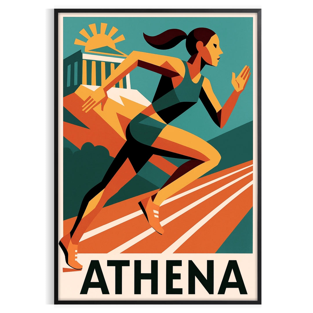 space vibrant Athletics Athena 199 poster dynamic orange white colors energy passion sports athlete enthusiast dash motivation decor A4 cm A0