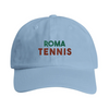 Vintage broderad keps 'Roma Tennis' med låg ostrukturerad krona
