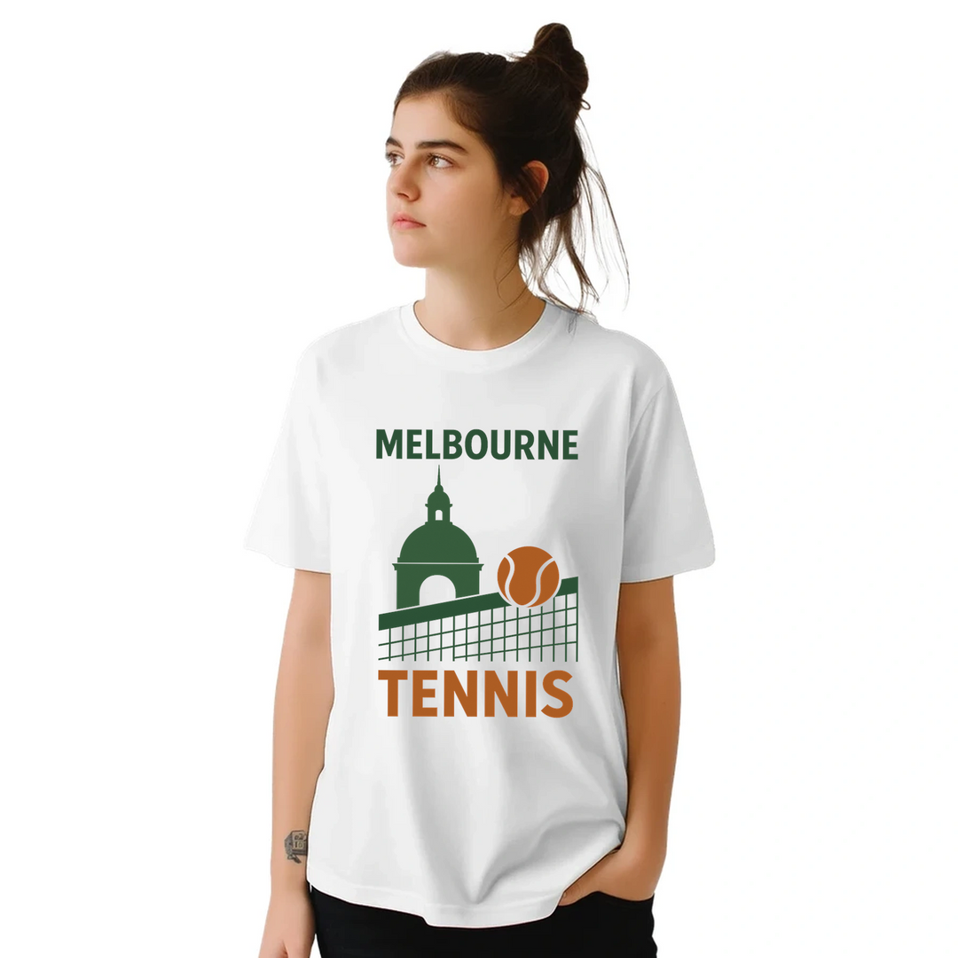 テニスメルボルンTシャツは、メルボルンのテニスシーンを表現したスタイリッシュなデザインで、ファンやプレイヤーにぴったり。快適で耐久性のあるプレミアムコットン素材を使用。
