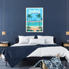 allure Dubai stunning travel poster sophisticated gray blue hues wall art artwork ideal gift enthusiast sizes A4 cm A0 space today
