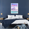 visual journey majestic Mount Fuji breathtaking red gray poster travel lovers striking wall art ideal gift space decor unique print