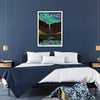 Affiche captivante Islande tons apaisants gris vert décoration cadeau unique amoureux voyage version libre