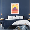 Exotisme Inde affiche vibrante teintes rouge vert cadeau idéal amoureux voyage culture pièce captivante parfaite espace disponible cadre
