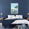 Italian charm stylish Italy travel poster gray blue hues captivating artwork perfect wall art home office thoughtful gift lovers convenience