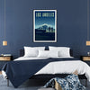énergie vibrante Los Angeles affiche captivante teintes vert bleu cadeau parfait amoureux Californie formats variés A4 cm A0