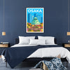 Affiche unique Osaka Japon marron gris idéal intérieur cadeau essence ville fascinante disponibles cm A0