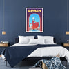 space vibrant Spain poster stunning blend purple blue hues gift captivating wall art essence room unframed formats