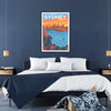 iconic allure Sydney stunning gray blue travel poster wall art artwork city essence ideal gift travelers popular print sizes A4 cm A0