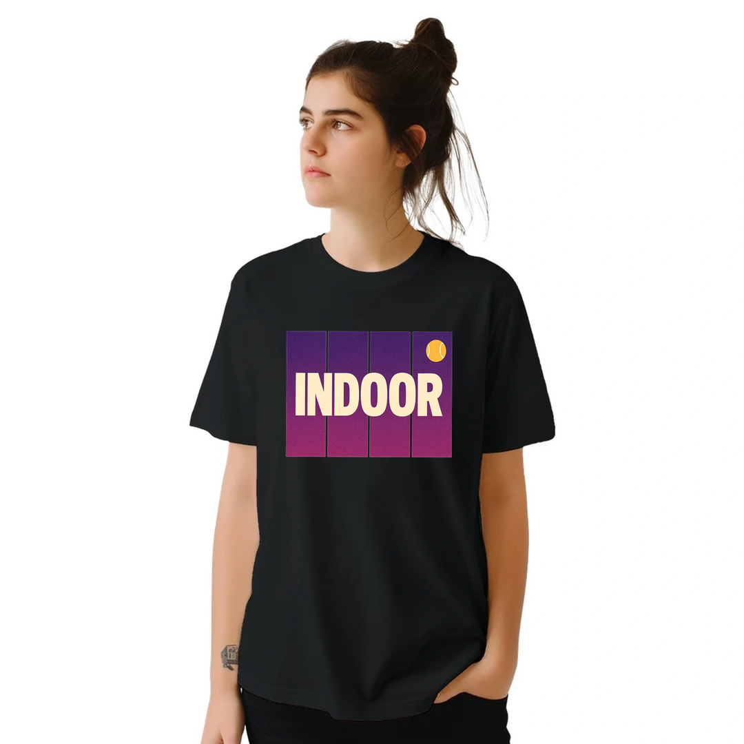 Camiseta de ténis indoor, perfeita para entusiastas do desporto, feita em algodão durável e confortável