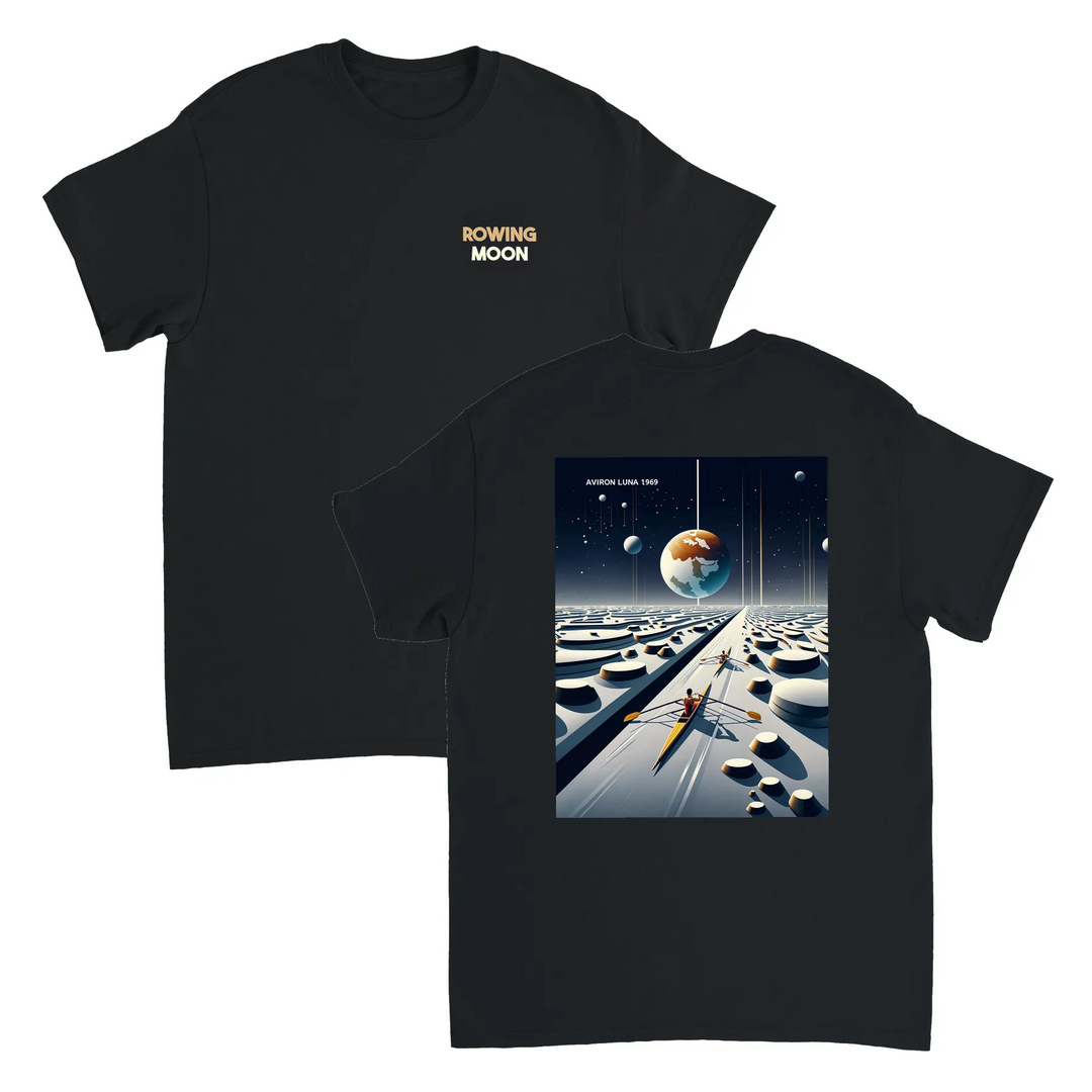 Ein einzigartiges T-Shirt mit einem faszinierenden Design, das die Schönheit des Mondes und das nächtliche Meer einfängt. Ide