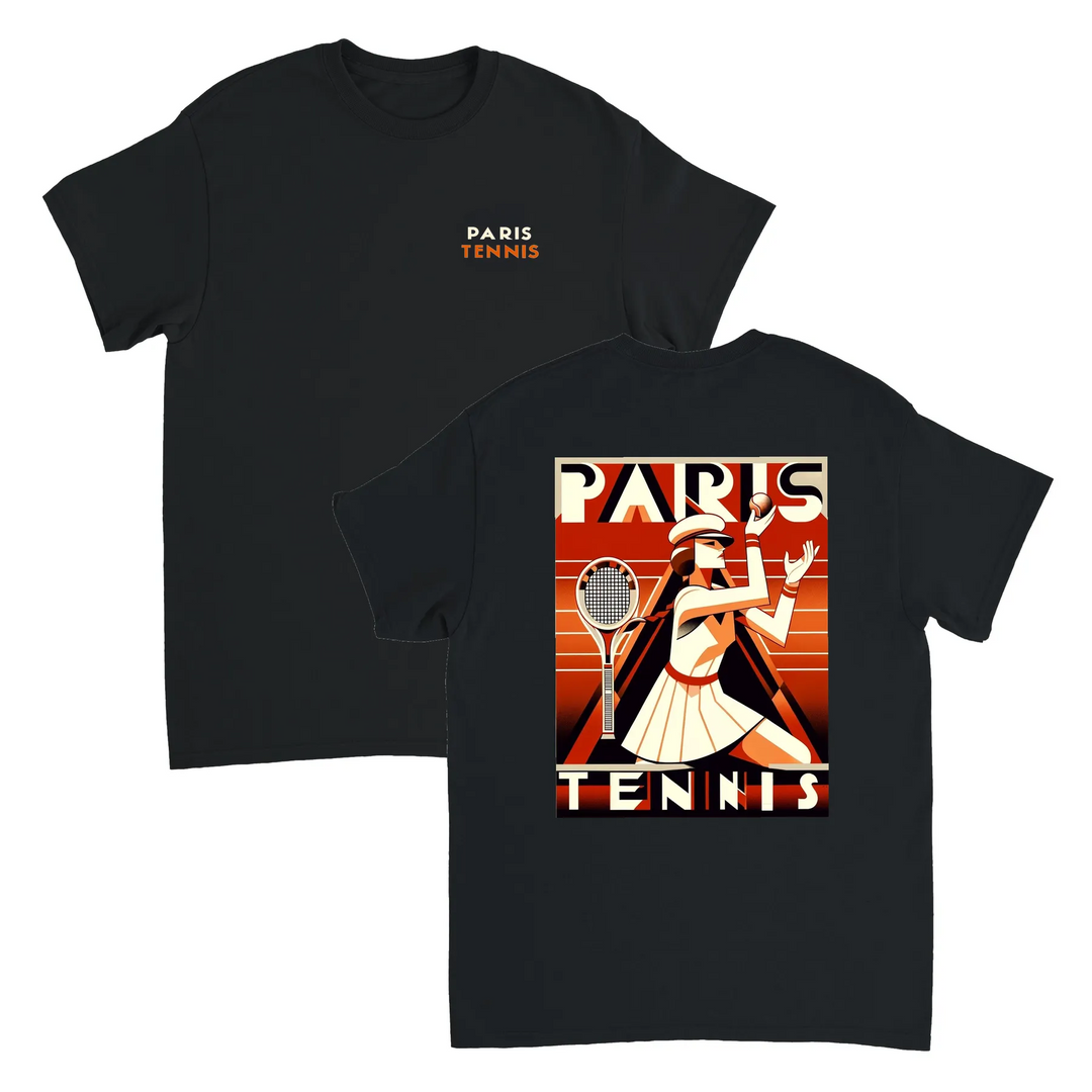 Stylish Paris Tennis T-shirt för entusiaster, tillverkad av mjukt och andningsbart material, perfekt för både avslappnade och