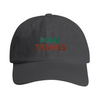 Vintage broderad keps 'Roma Tennis' med låg ostrukturerad krona