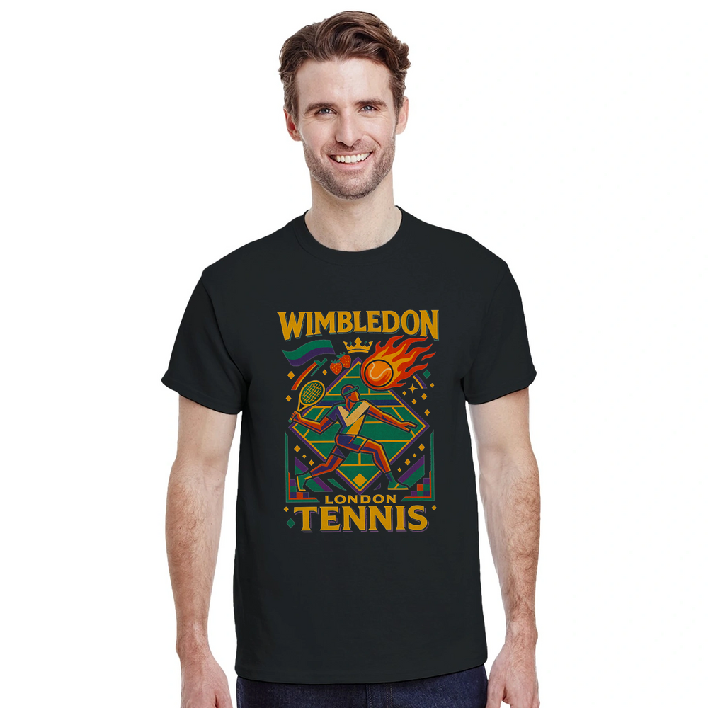 T-shirt court style Wimbledon Vintage Cartoon Tennis T Shirt eye tee unique retro design timeless sport fans lovers yours today soft breathable cotton day comfort