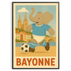 delightful Kid Elephant Bayonne Football poster vibrant gray green hues young sports enthusiasts eye art piece available dimensions touch fun room unframed formats