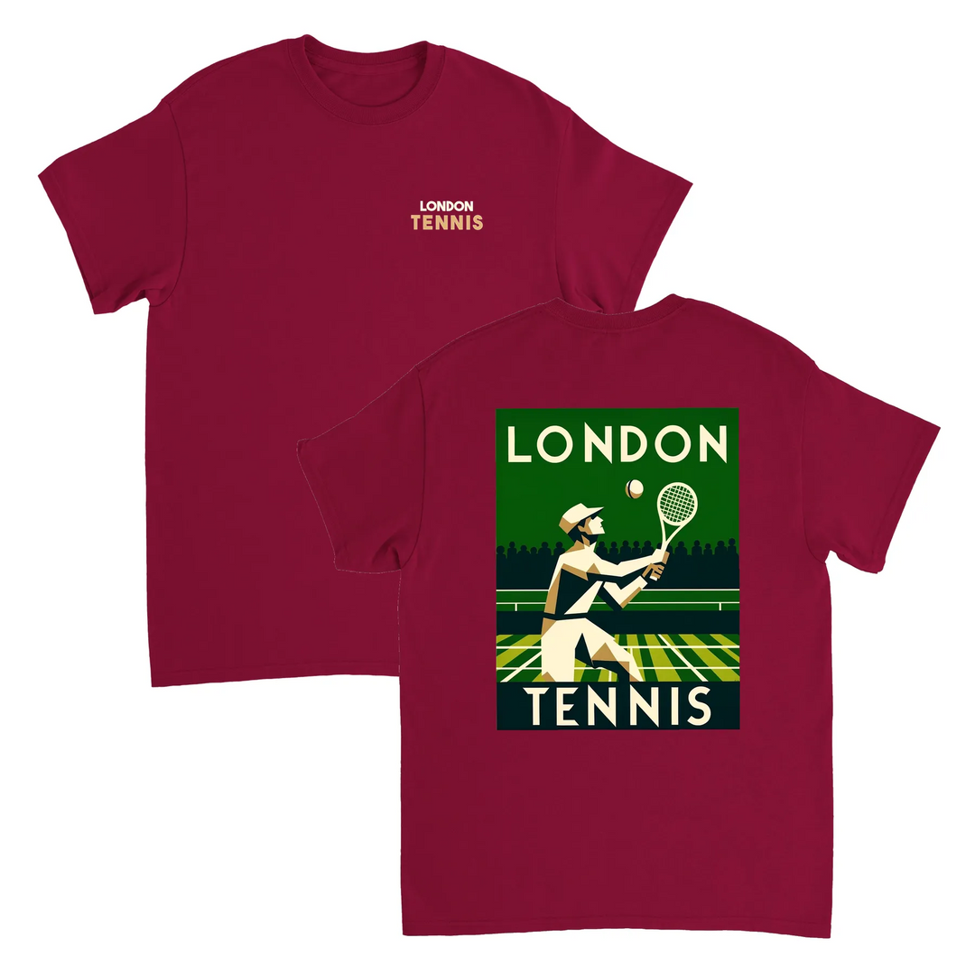 Koszulka tenisowa inspirowana Londynem, idealna dla fanów i graczy. Wykonana z wysokiej jakości bawełny, łączy styl z komfort