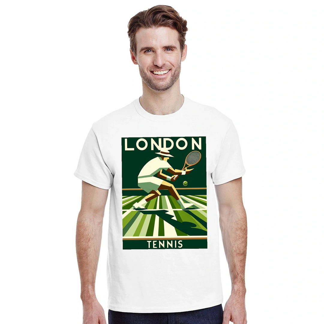 T-shirt de ténis London, combina estilo clássico de Londres com a paixão pelo ténis. Ideal para fãs e jogadores, disponível e