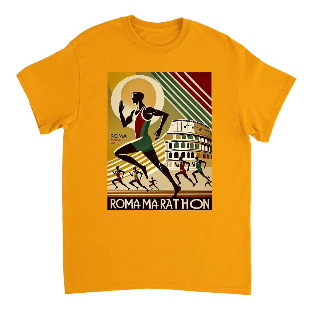 ローママラソン5 Tシャツ。アイコニックなデザインで、快適な高品質素材を使用。ランニング愛好者に最適な一枚。