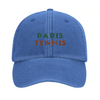 Image Blue de Vintage Cap Paris Tennis 1 - Embroidered Design